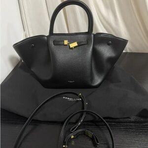 DeMellier Black Satchel with Gold Accents